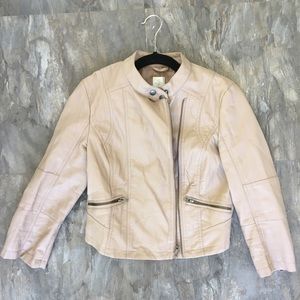 Lauren Conrad cropped side zip leather jacket